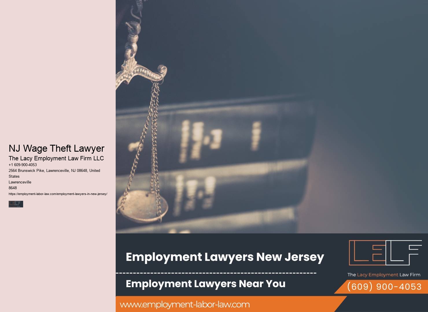 NJ Wage Theft Lawyer Employment Law Services Near Me