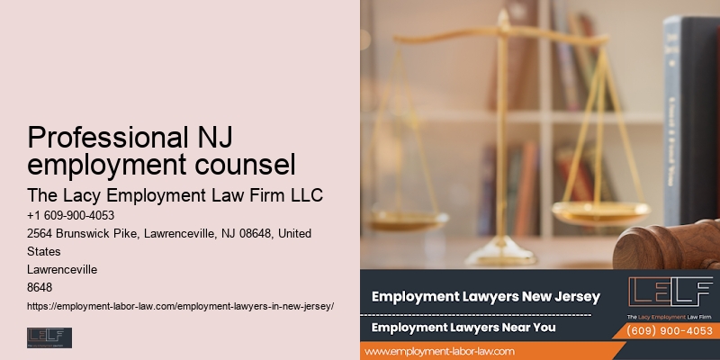 average Professional NJ employment counsel employment lawyer fees